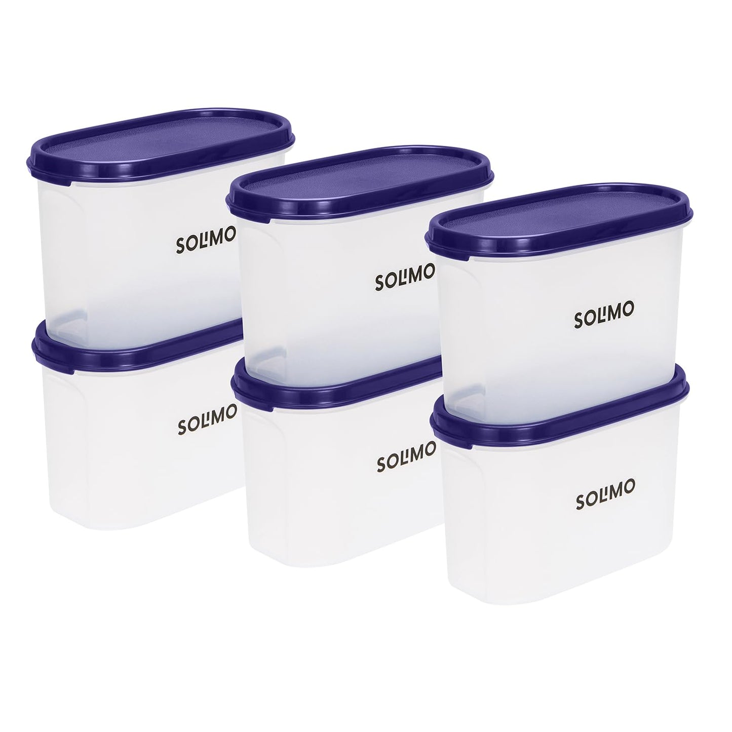 Solimo 6-Piece Modular Plastic Storage Containers