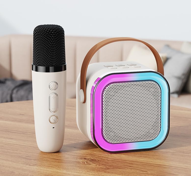 TechPride Portable USB Microphone and Bluetooth Speaker Kit Wireless Speaker with Handle, LED RGB Lights & Streaming Mic - Itsmygadgets