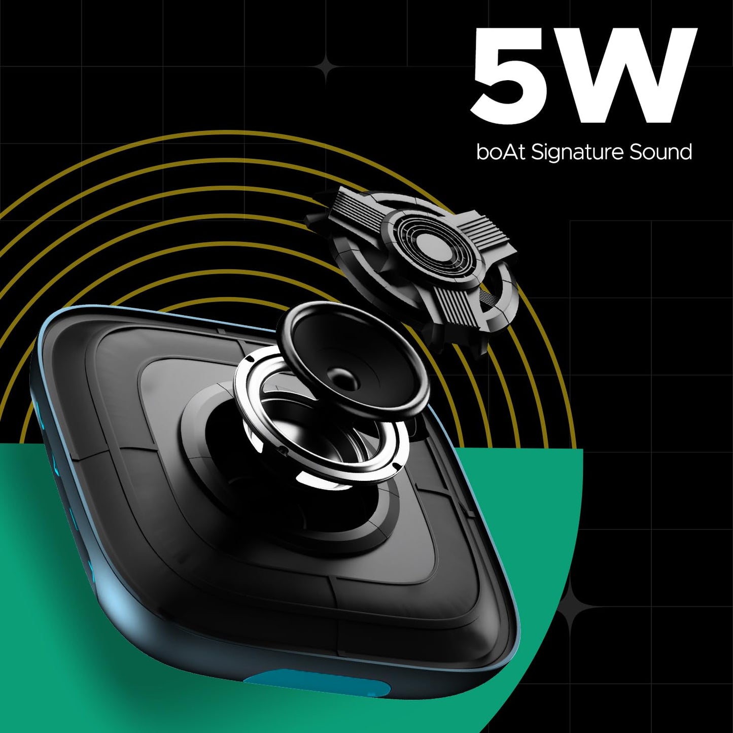boAt Stone 193 Pro / Stone190 Pro with 5W Signature Sound, Up to 12hrs of Playtime, TWS Feature, Built-in Mic, Bluetooth v5.3, AUX Port, TF Card, IPX6 & Type-C Bluetooth Speaker (Tropical Blue) - Itsmygadgets