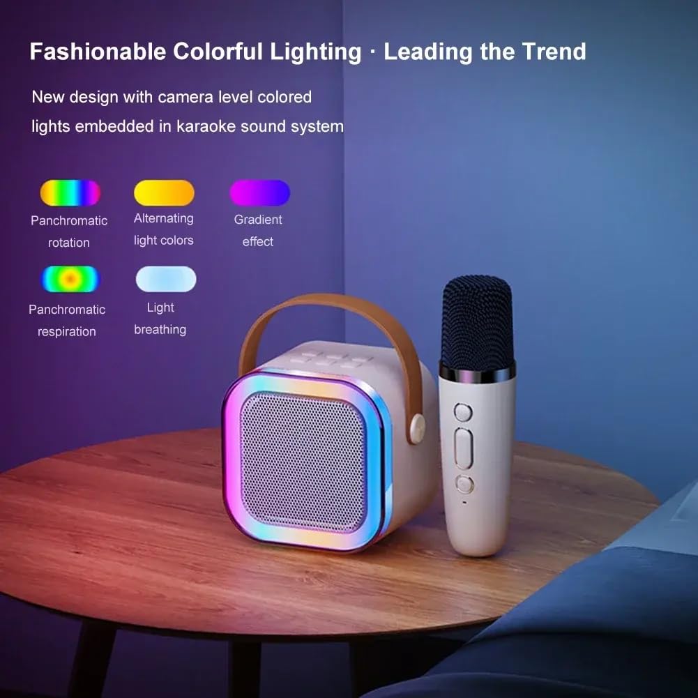 TechPride Portable USB Microphone and Bluetooth Speaker Kit Wireless Speaker with Handle, LED RGB Lights & Streaming Mic - Itsmygadgets