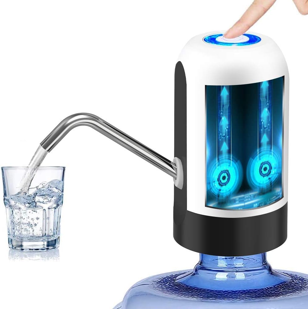 Water dispenser filling a glass with water on a white background