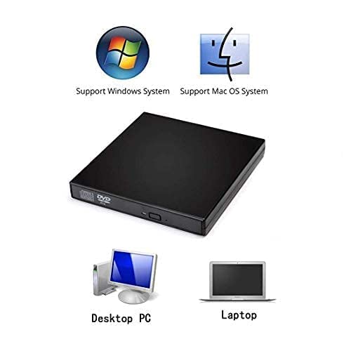 CEZO External USB 3.0 Portable Slim CD/DVD-ROM +-R-R-RW Burner Writer for Laptop Desktop Notebook Windows and Mac OS (Black) - Itsmygadgets