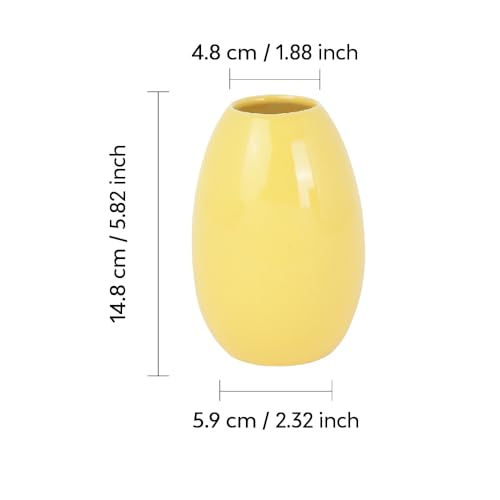 10club Ceramic Oval Vase | Flower Vase for Home Decor | Ceramic Vase | Blue - Itsmygadgets