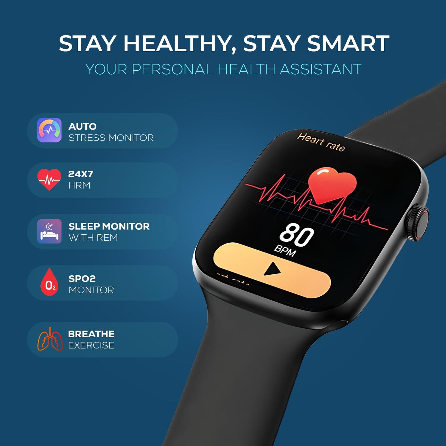 PunnkFunnk T500 Smart Watch for Men & Women | HD 1.83" Display | Bluetooth Calling | 100+ Sports Mode | Health Mode | Sleep Tracking | Compatible with All Android & iOS (Black Strap) - Itsmygadgets