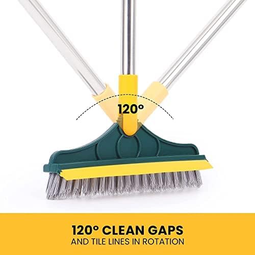 Cleaning tool with bristle brush and squeegee on a white background