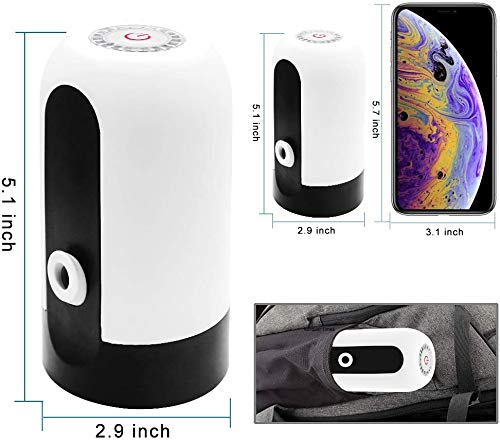 White and black device with measurements and smartphone comparison