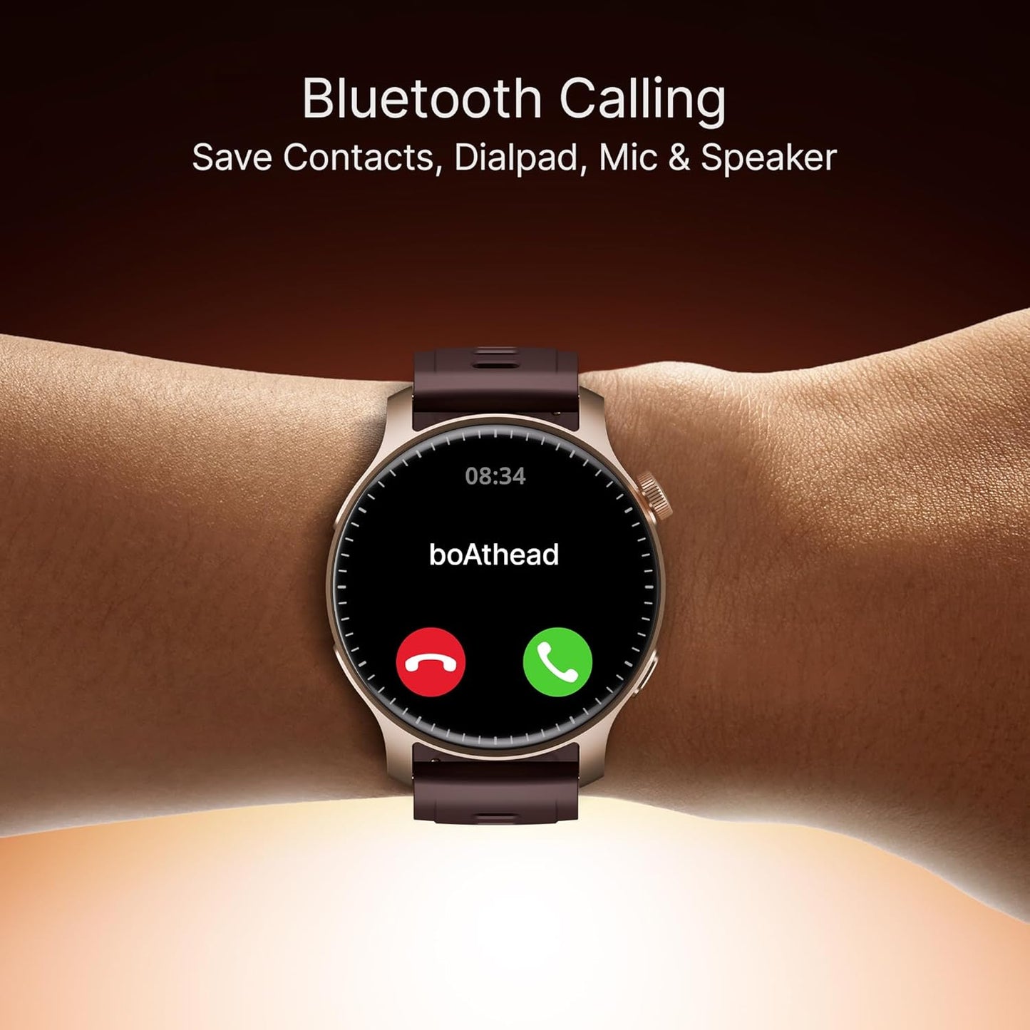 boAt New Launch Ultima Prime Smartwatch with 1.43" AMOLED Display, Personalized Fitness Nudges, Functional Crown,100+ Sports Modes, Watch Face Studio (Royal Berry), Brown - Itsmygadgets