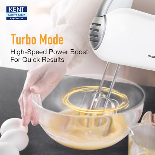 KENT 16051 Hand Blender 300 W | 5 Variable Speed Control | Multiple Beaters & Dough Hooks - Itsmygadgets