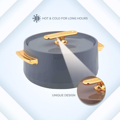 WARMEO Pearl Round Shape Inner Steel Casserole| BPA Free|Advanced P.U. Insulation - Itsmygadgets