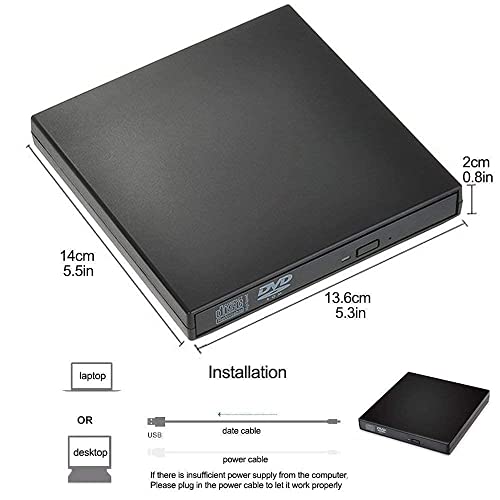 CEZO External USB 3.0 Portable Slim CD/DVD-ROM +-R-R-RW Burner Writer for Laptop Desktop Notebook Windows and Mac OS (Black) - Itsmygadgets