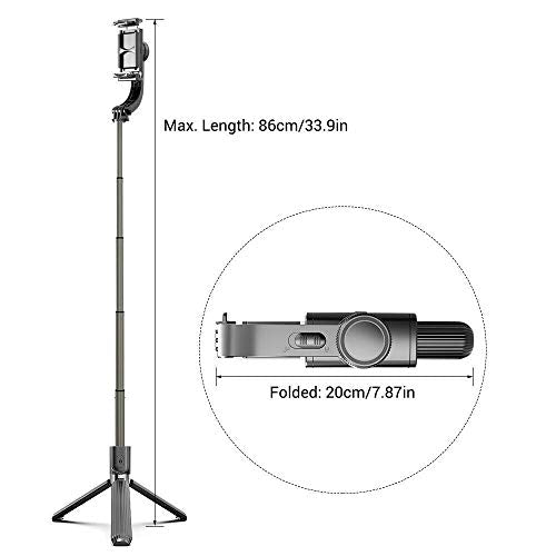 BKN® Q08 Foldable Handheld Gimbal 1-Aixs Stabilizer Stick with Bluetooth Wireless Remote - Itsmygadgets