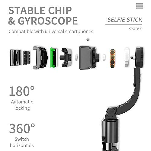 BKN® Q08 Foldable Handheld Gimbal 1-Aixs Stabilizer Stick with Bluetooth Wireless Remote - Itsmygadgets