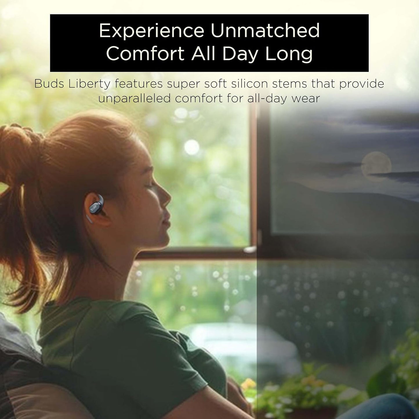 truke Buds Liberty Open-Ear Earbuds in Slate Blue feature 360Spatial™ Audio, 16mm beryllium speakers, 60H playtime, quad-mic clear calls, fast charging, and Bluetooth 5.4. - Itsmygadgets