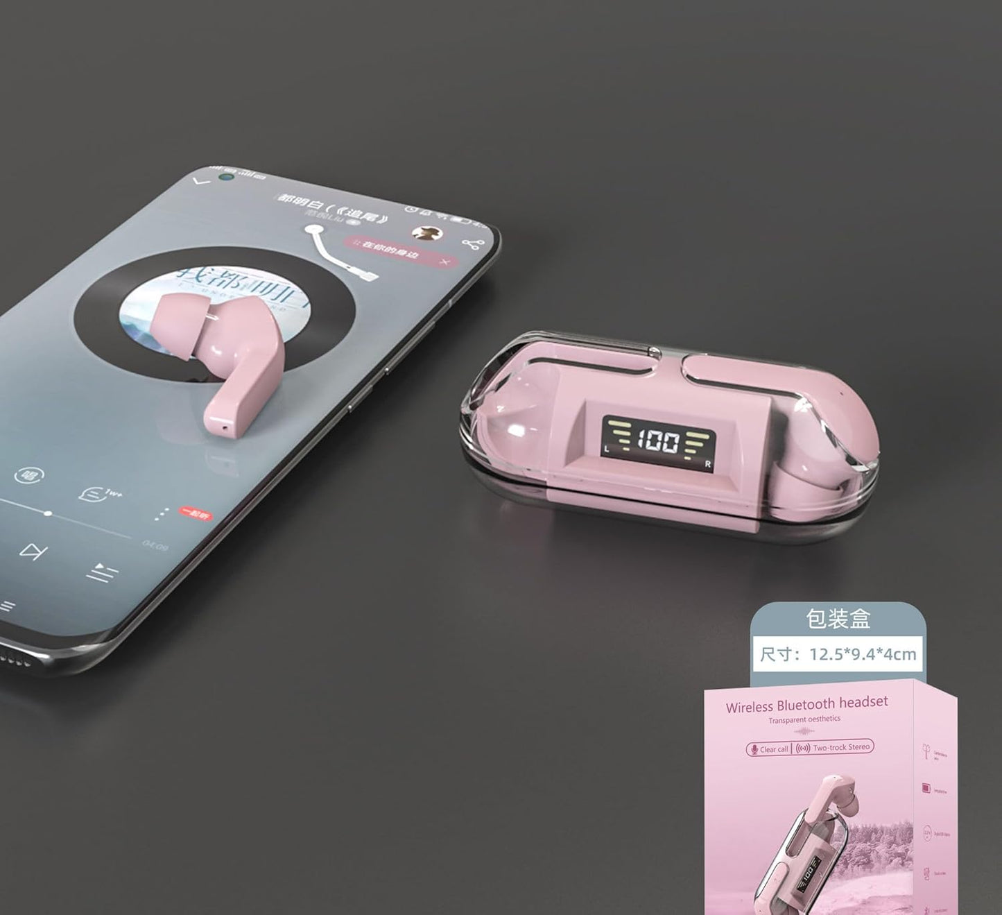 Eagle Eye Bluetooth Air Buds with Noise Cancelling | Wireless TWS Earbuds with Charging, Touch Control, and HD Sound | Sweatproof Design for Calls, Workouts & Travel (Pink) - Itsmygadgets
