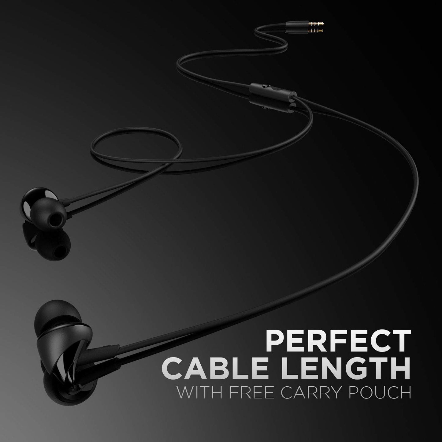 Boat BassHeads 100 in-Ear Headphones with Mic (Black) - Itsmygadgets