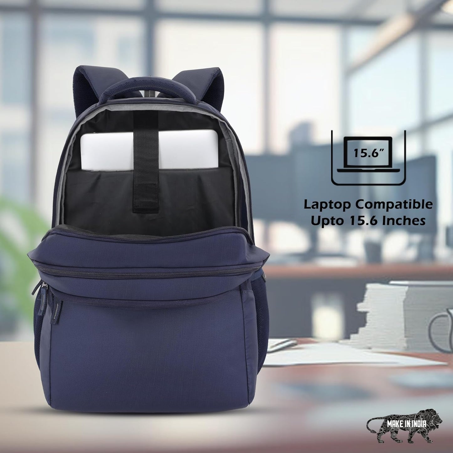 Lavie Sport 47cm Osprey 28 litres Laptop Backpack for Men & Women | Business Laptop Bag | Upto 15.6" Notebook/MacBook Compatible (Navy) - Itsmygadgets