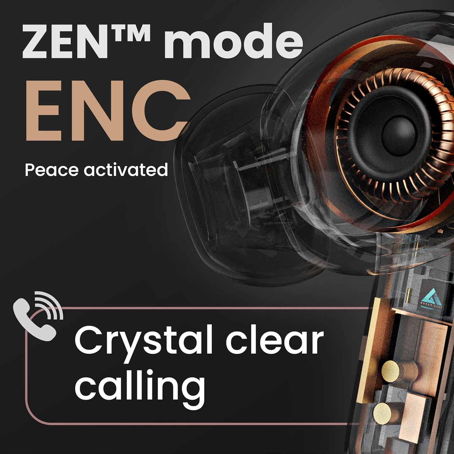 GOBOULT Z20 Truly Wireless Bluetooth Ear Buds with 51H Playtime, Zen™ Calling ENC Mic, Made in India, Low Latency Gaming, Touch Controls, Rich Bass Drivers, TWS Earbuds Bluetooth Wireless (Jet Black) - Itsmygadgets