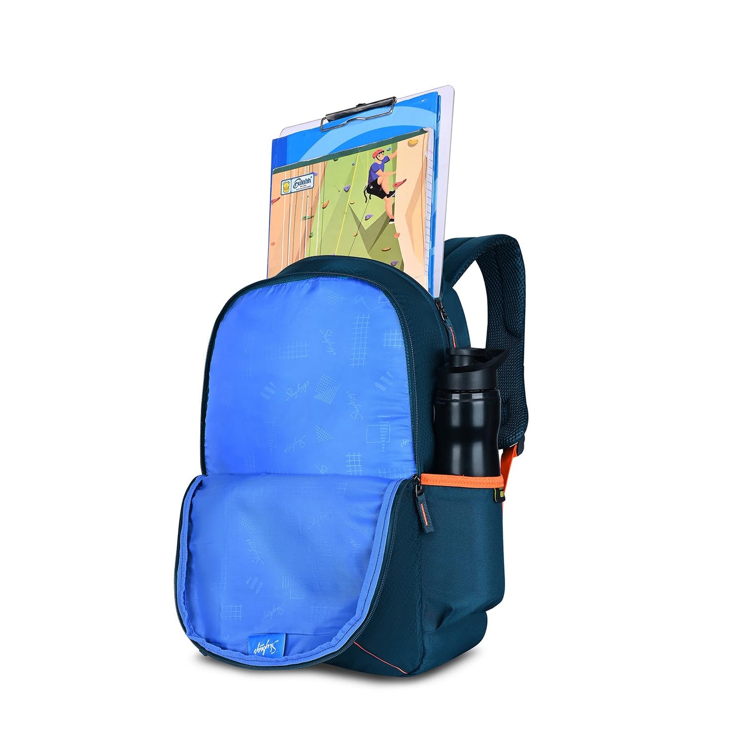 Skybags Unisex Brat 20L Premium Polyester Adjustable Straps 4 Compartment Backpack (E) Navy - Itsmygadgets