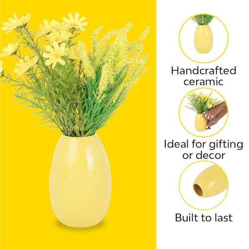 10club Ceramic Oval Vase | Flower Vase for Home Decor | Ceramic Vase | Blue - Itsmygadgets