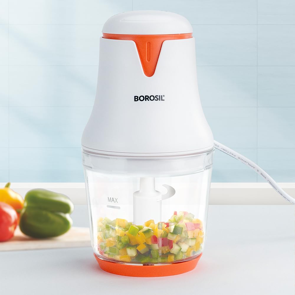 Borosil Chef Delite 260 Watts Electric Chopper for Kitchen | 600 ml 'chop-n-store' Plastic Bowl - Itsmygadgets