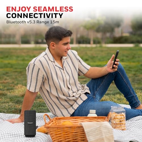 Honeywell Newly Launched Suono P300 10W 5.3 Bluetooth Speaker,9H Playtime, Deep Bass,IPX 4,TWS Feature,Fast Charging,SD Card,USB,AUX,Built-In Mic and 52mm Drivers,2 Years Manufacturer Warranty - Black - Itsmygadgets