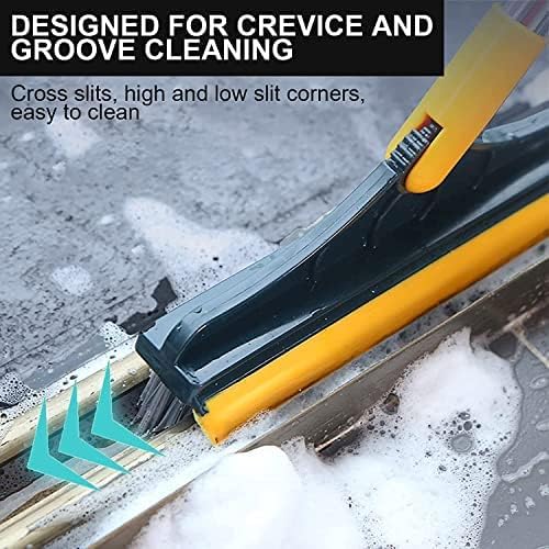 Cleaning tool with yellow and black design used for crevice and groove cleaning.