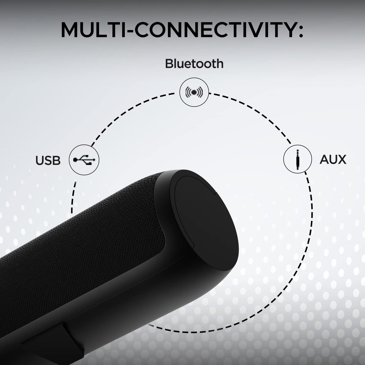 boAt Aavante Bar 610, 25W Signature Sound, 2.0 CH with Dual Passive Radiators, 7 HRS Battery, Sleek Design, Multi Connectivity, Bluetooth Sound Bar, Soundbar Speaker (Charcoal Black) - Itsmygadgets