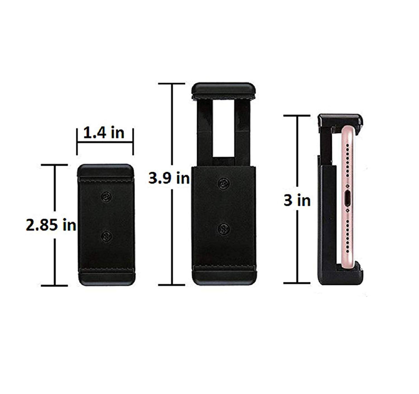 Black watch strap with measurements on a white background