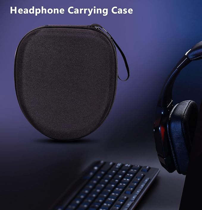 M.G.R.J® Portable Carrying Case Cover Headphones | Hard EVA, Black - Itsmygadgets