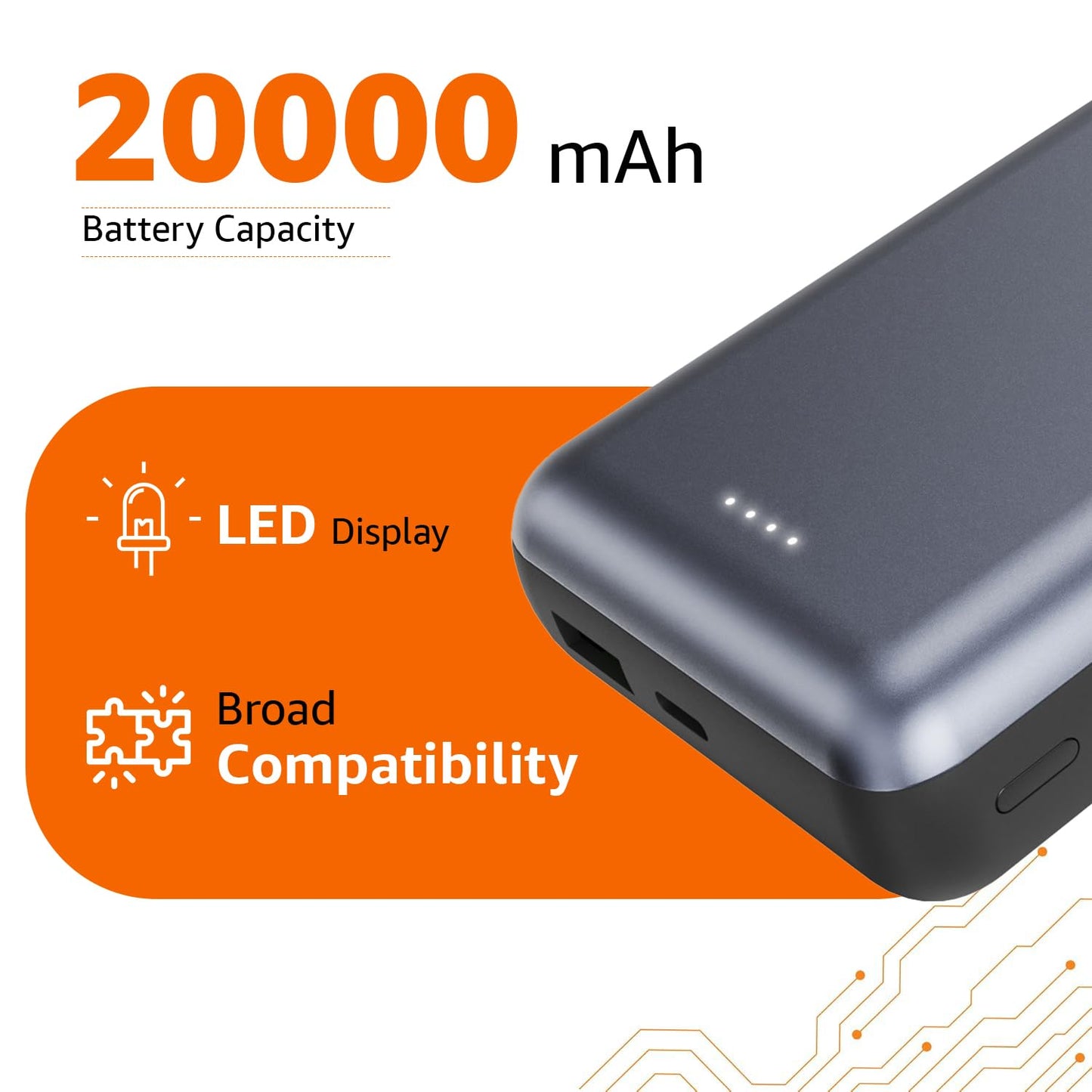 Amazon Basics 10000mAh 20W Fast Charging Power Bank and 15W Wireless Output - Itsmygadgets