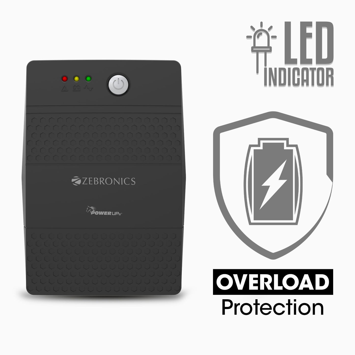 ZEBRONICS U735 600VA/360W Microcontroller Based UPS for Office Computers | Home PC with Auto Restart, Generator Compatible, Boost & Buck AVR, Built-in Protection, (Not for Routers) - Itsmygadgets