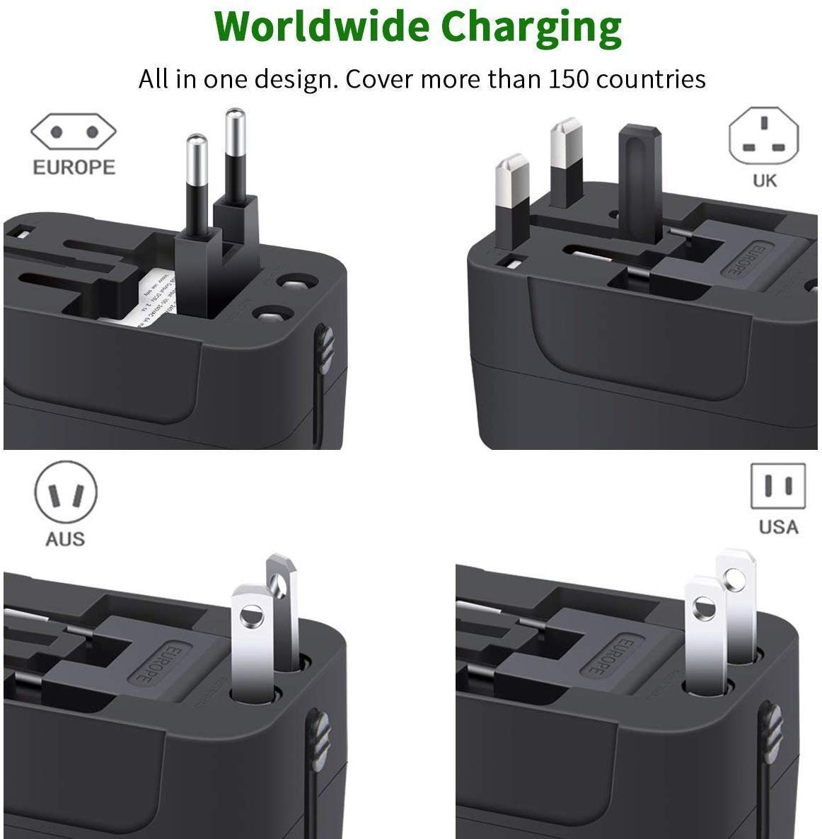 RTS Universal Travel Adapter, International All in One Worldwide Travel Adapter - Itsmygadgets