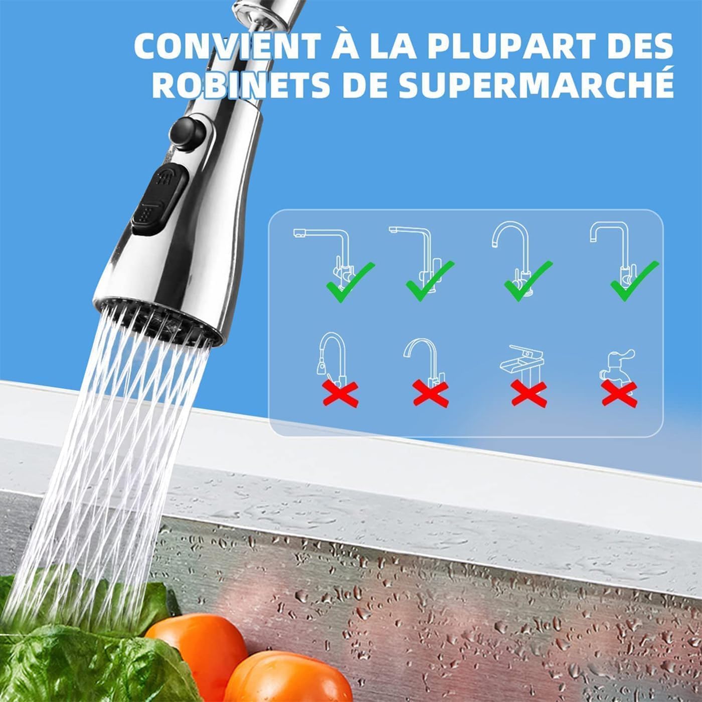 TEKCOOL Tap Extender for Kitchen Sink, Flexible Faucet with Tap Extension for Convenient Use - Itsmygadgets
