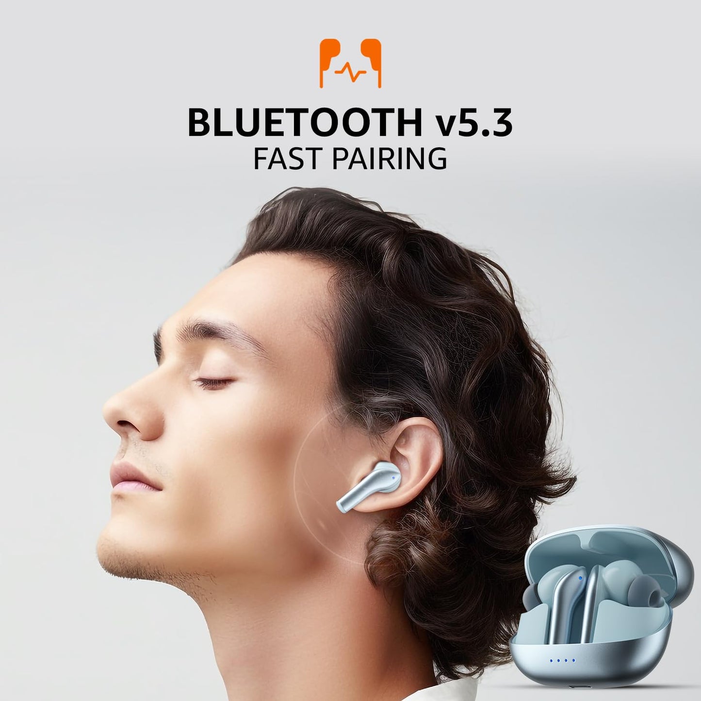 amazon basics TWS in-Ear Earbuds (AB-T08) - C1 with Fast Charging up to 50 Hours of Playtime | Dual 10mm Driver | IPX4 Water-Resistance | Bluetooth 5.3 | Charging Case with Mic | Touch Control (Blue) - Itsmygadgets