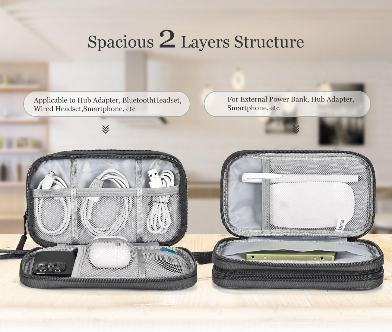 SaleOn 8.3X5 Inch Portable Storage Organizer Bag Usb Cable, Earphone, Power Bank - Itsmygadgets
