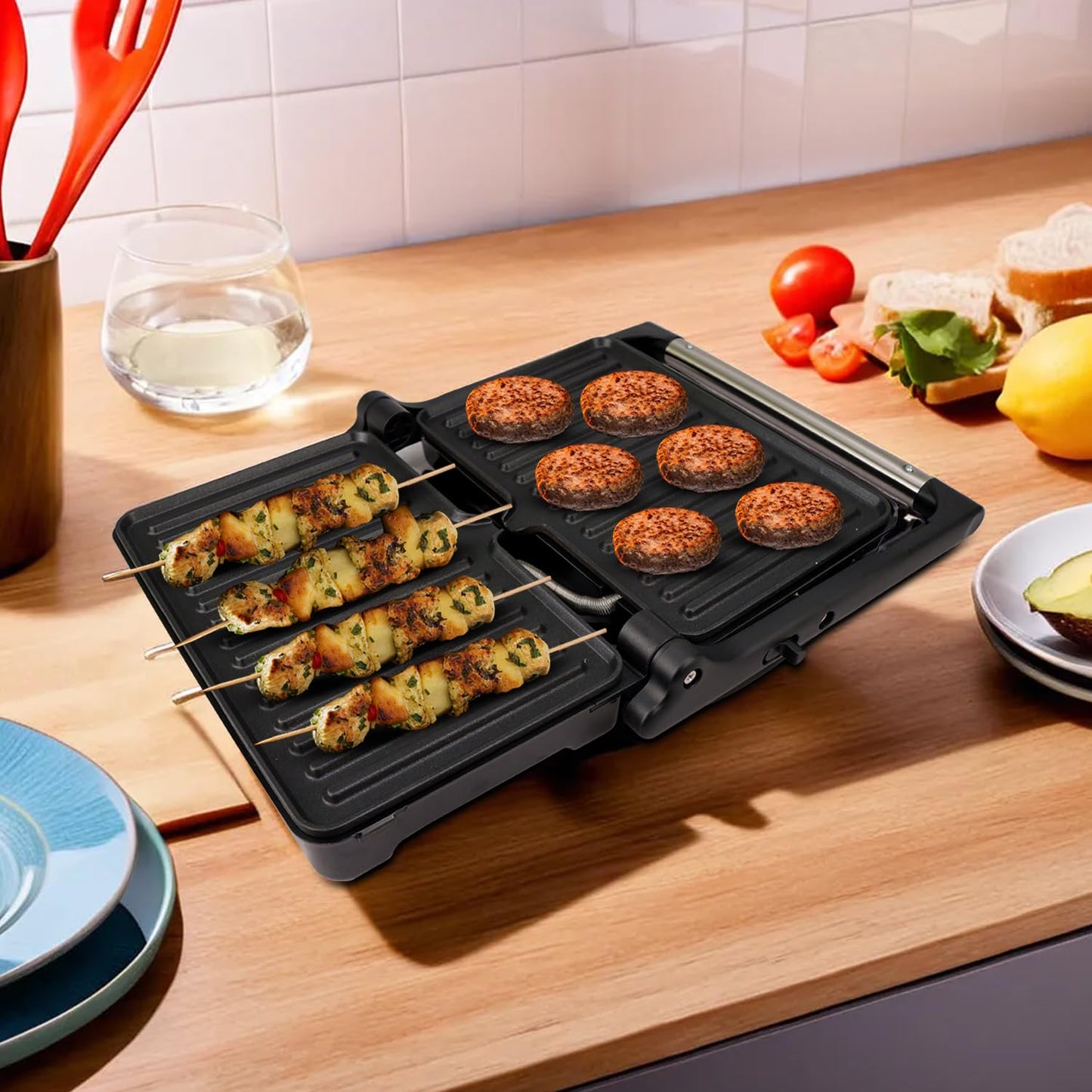 iBELL SM1700G Sandwich Maker with Floating Hinges, 1700Watt, 180 Degree Openable Plates - Itsmygadgets