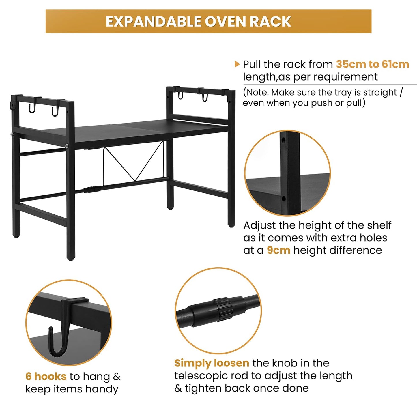 About Space Kitchen Storage Rack-Expandable & Height Adjustable Microwave Stand - Itsmygadgets