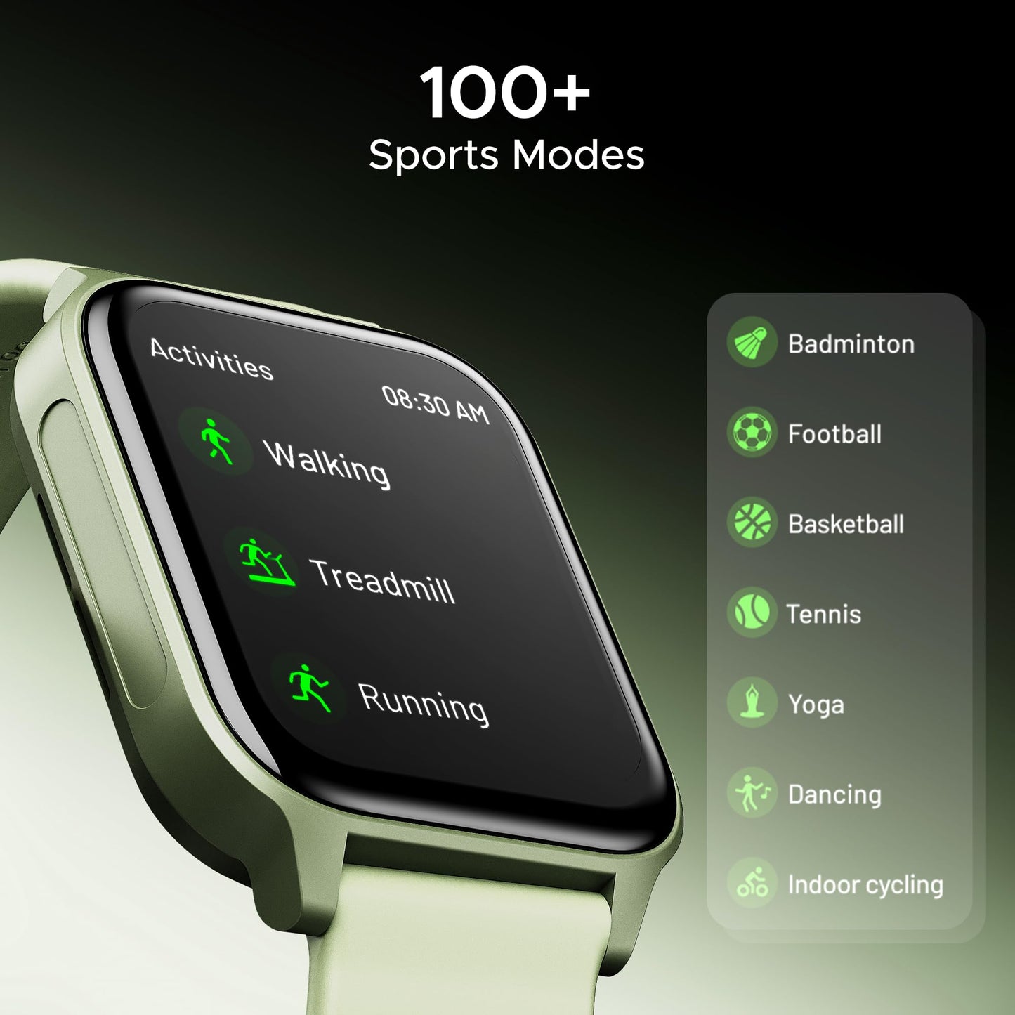 boAt Wave Call 2 Plus Smart Watch w/Bilingual Support (Hindi/English), 1.96”(4.97 cm) HD Display, BT Calling, 100+Sports Modes, Animated Watch Faces, Voice Assistant(Olive Green) - Itsmygadgets