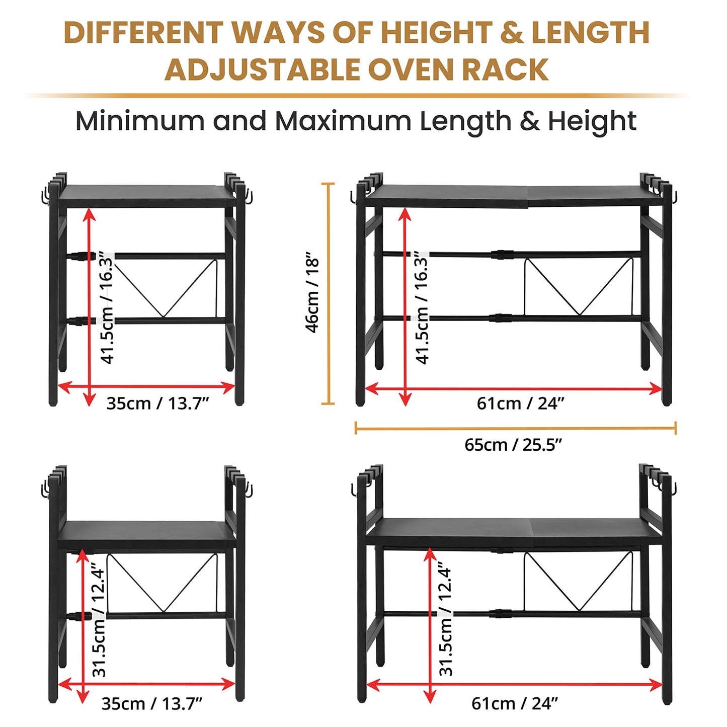 About Space Kitchen Storage Rack-Expandable & Height Adjustable Microwave Stand - Itsmygadgets