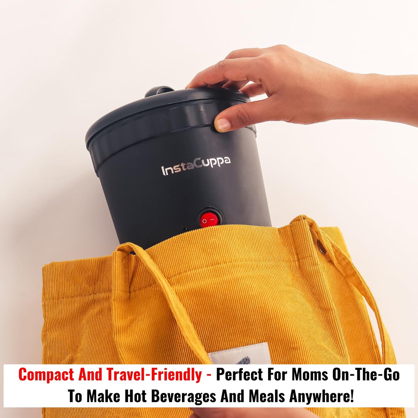 InstaCuppa Portable Multi Cook Electric Kettle with Non-Stick Inner Pot, Dry Boil Protection for Safety - Itsmygadgets