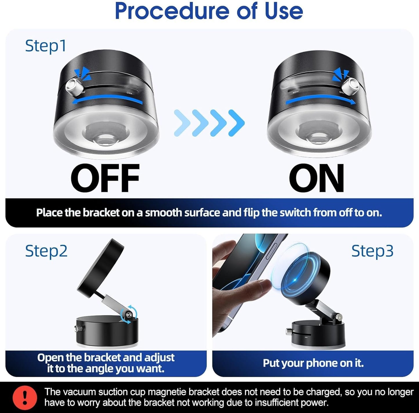 DUKAAN 360° Vaccum Magnetic Phones Holder, Magnetic Car Phone Mount - Itsmygadgets