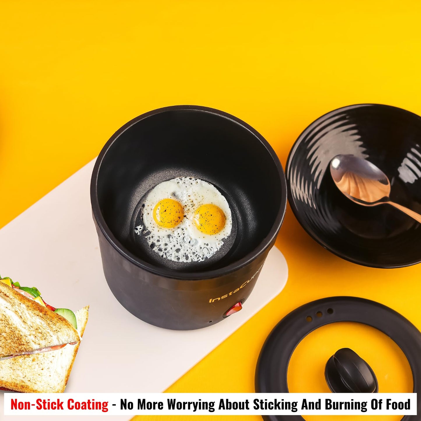 InstaCuppa Portable Multi Cook Electric Kettle with Non-Stick Inner Pot, Dry Boil Protection for Safety - Itsmygadgets