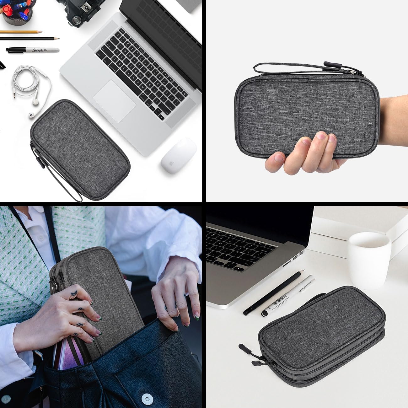 SaleOn 8.3X5 Inch Portable Storage Organizer Bag Usb Cable, Earphone, Power Bank - Itsmygadgets