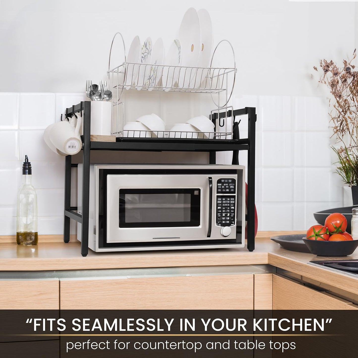 About Space Kitchen Storage Rack-Expandable & Height Adjustable Microwave Stand - Itsmygadgets
