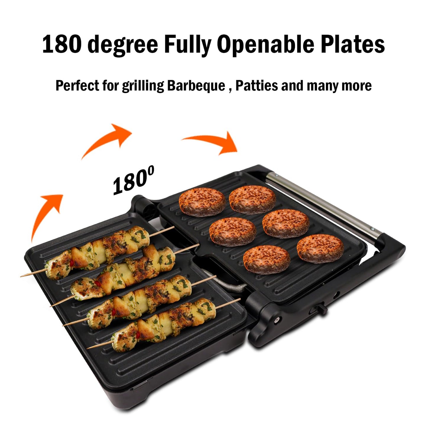iBELL SM1700G Sandwich Maker with Floating Hinges, 1700Watt, 180 Degree Openable Plates - Itsmygadgets