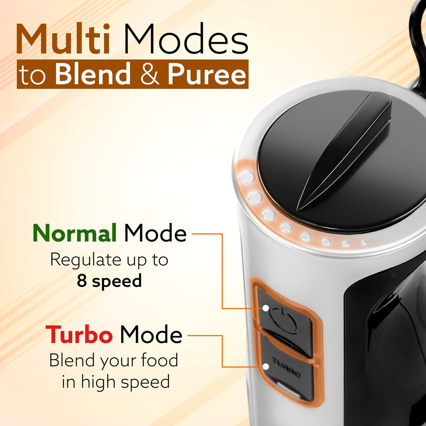 AGARO Regency Hand Blender, 600W, Variable Speed Modes & Speed Regulator, Stainless Steel - Itsmygadgets