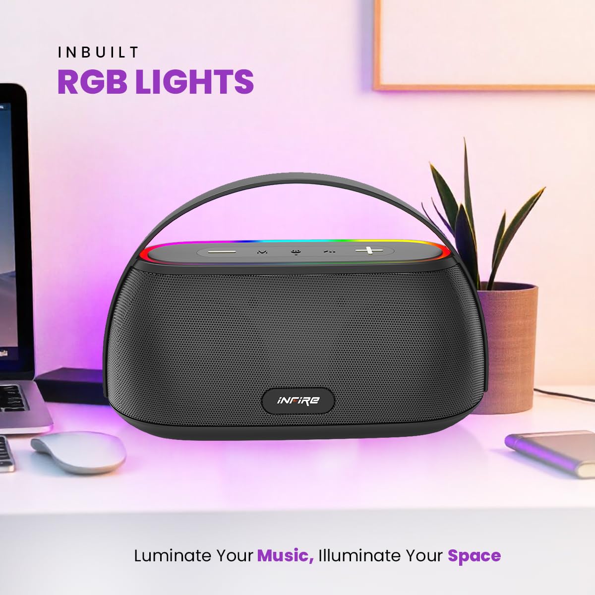 iNFiRe FireBeatz 14W Bluetooth Speaker with RGB Lights, TWS & USB Playback