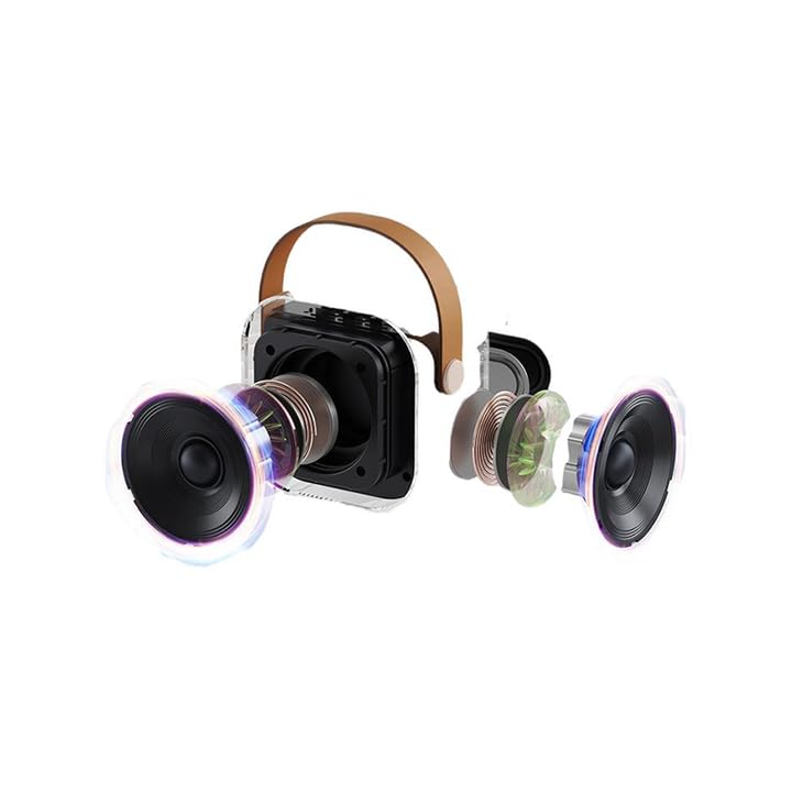 TechPride Portable USB Microphone and Bluetooth Speaker Kit Wireless Speaker with Handle, LED RGB Lights & Streaming Mic - Itsmygadgets