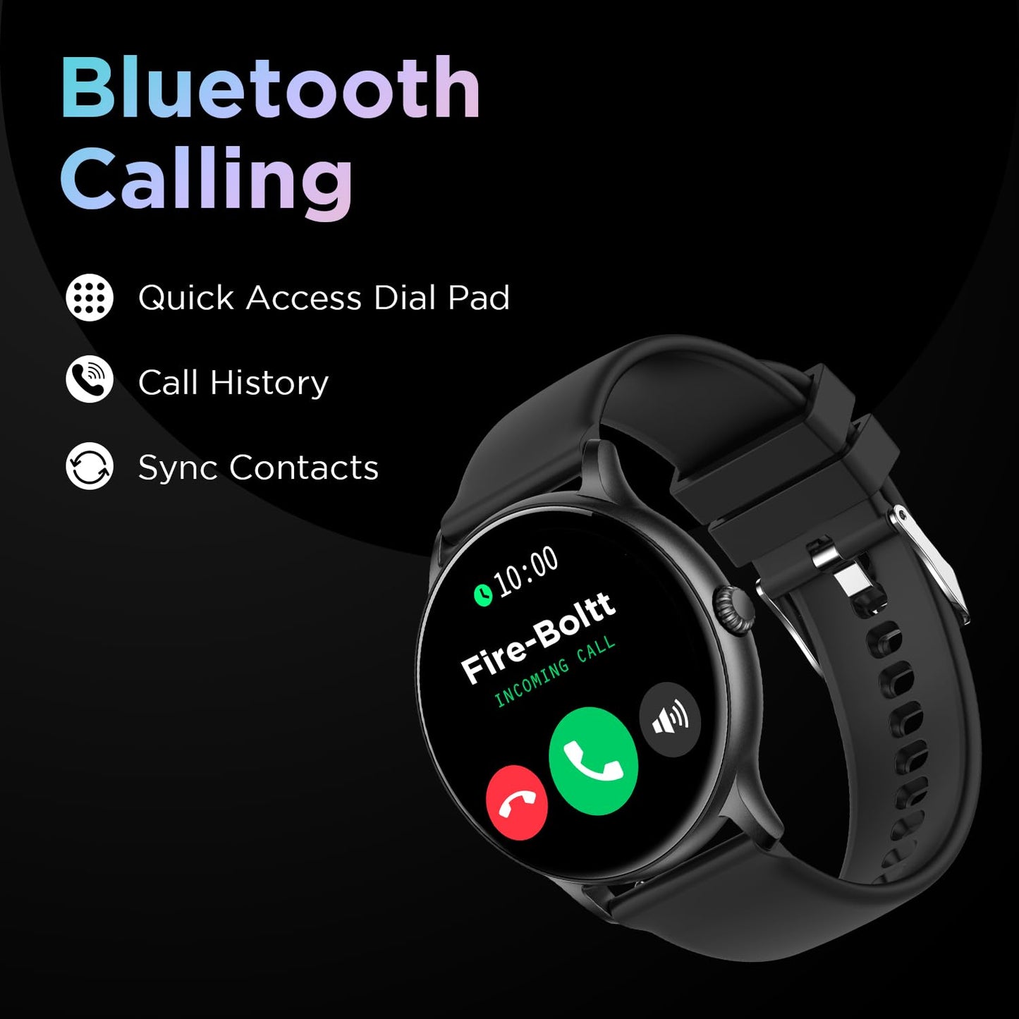 Fire-Boltt Phoenix Smart Watch with Bluetooth Calling 1.38,120+ Sports Modes, 240 * 240 PX High Res with SpO2, Heart Rate Monitoring & IP67 Rating (Black) - Itsmygadgets