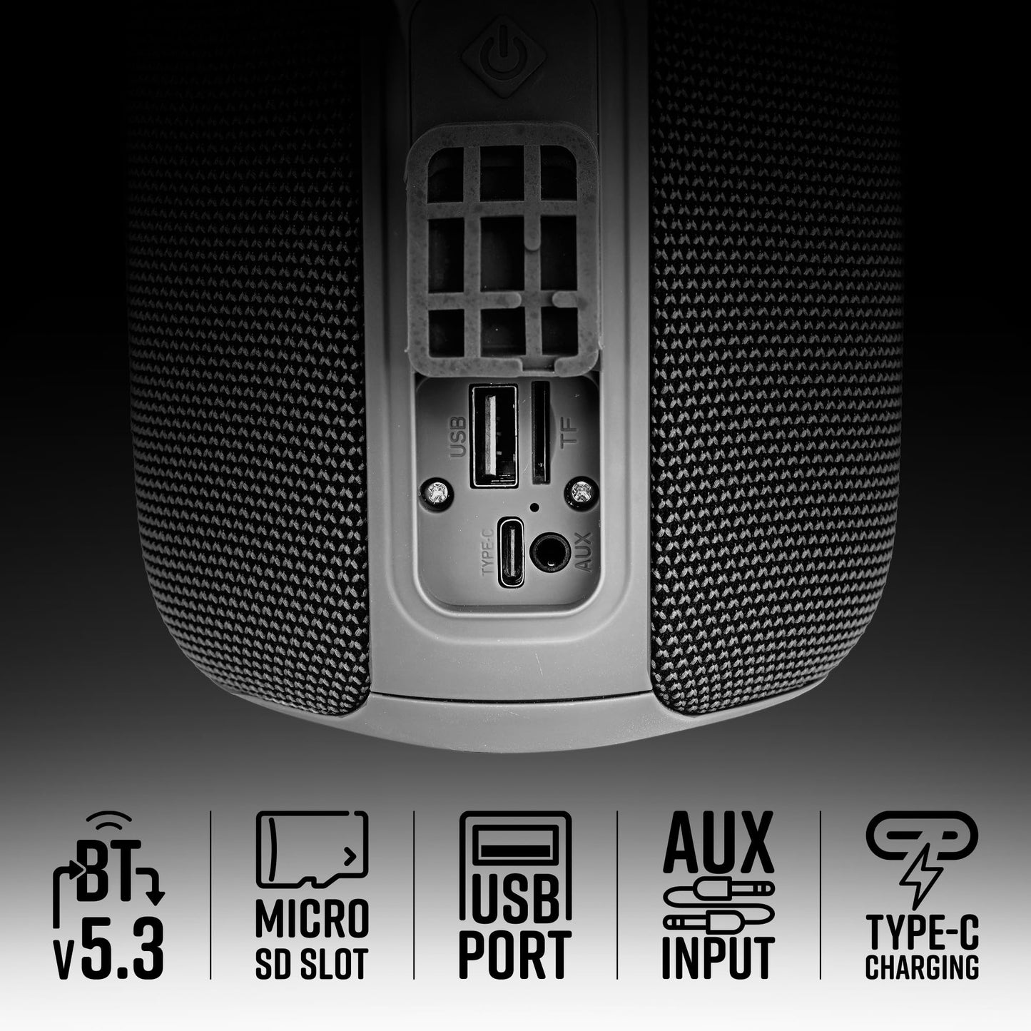 ZEBRONICS Sonic POD 22, Portable Bluetooth Speaker, 8 Watts, Upto 12 Hours Playback, Passive Radiator, BTv5.3 | TWS | USB | mSD, RGB LED, Call Function, Carry Loop (Gray) - Itsmygadgets